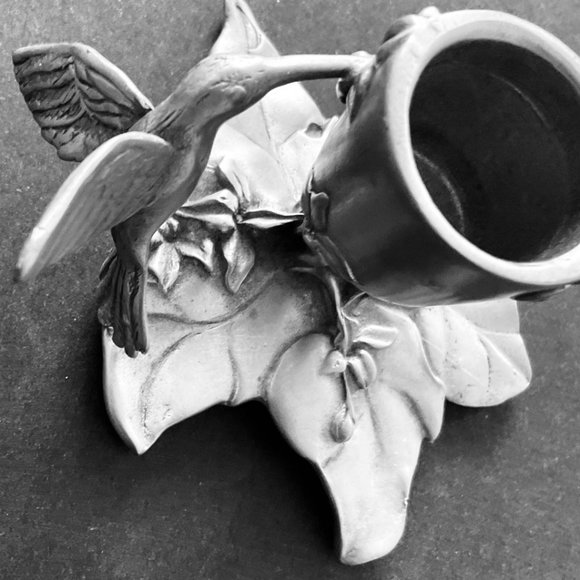 SEAGULL PEWTER CANADA Single Hummingbird Candlestick Holder EUC - Picture 3 of 9